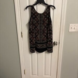 Max Edition Black and Brown Patterned Tank Top